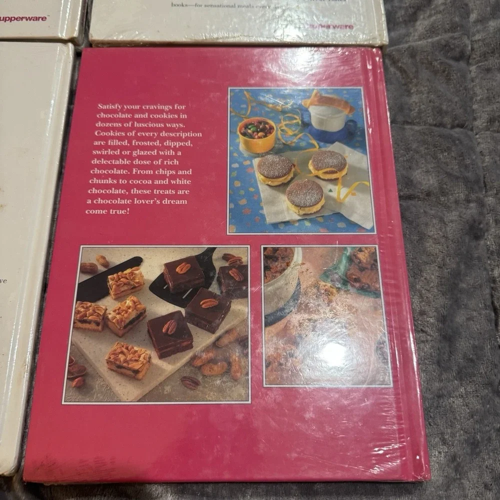 4 NEW Tupperware Cookbooks Recipe Books Set Salads Pasta Chocolate‎ Cookies Vtg